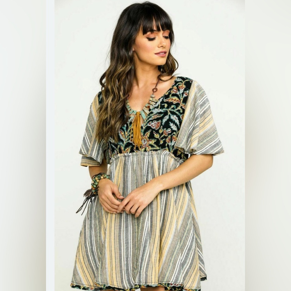Free People under the sun Striped Mini Dress